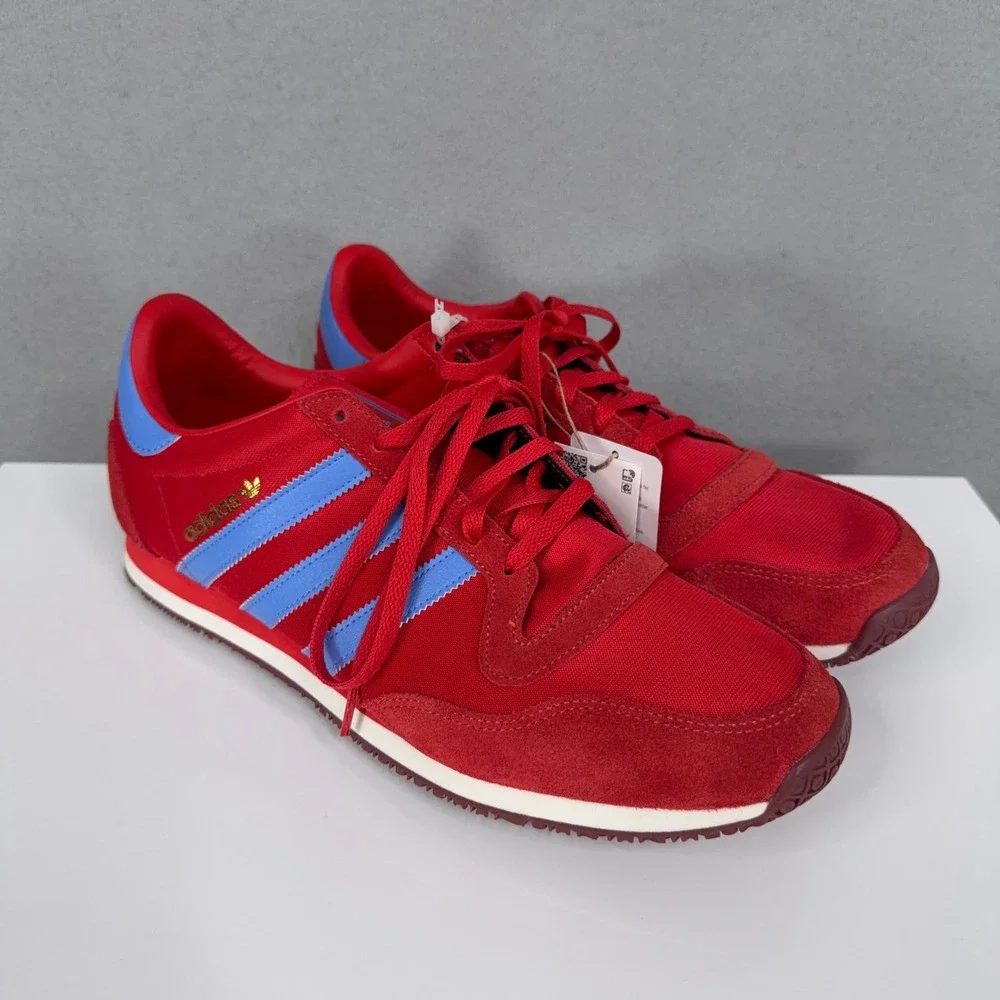 Adidas Shoes Mens 12 Red Blue Low Top Sneakers Retro Running Galaxy OG JR1147